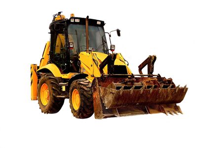 An image of a well used JCB isolated.の写真素材