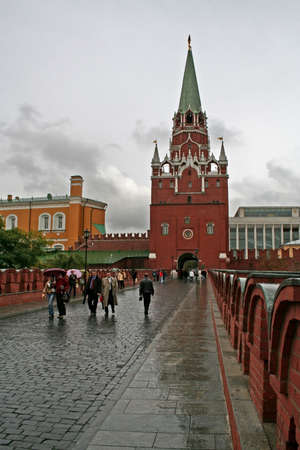 The bridge leading to an entrance to the Moscow Kremlin.の写真素材