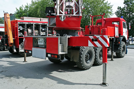 Parade of fire trucks.