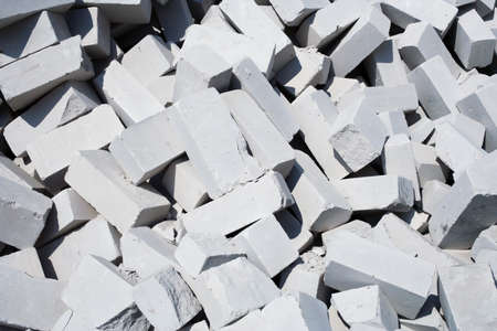 Chaotic pile of white bricks.の写真素材