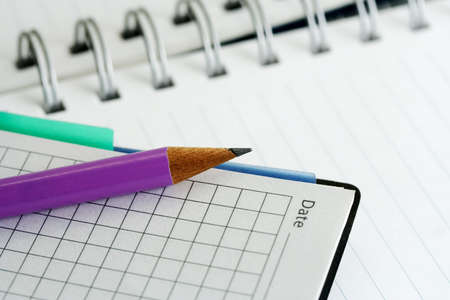 Pencil and notebook.の写真素材