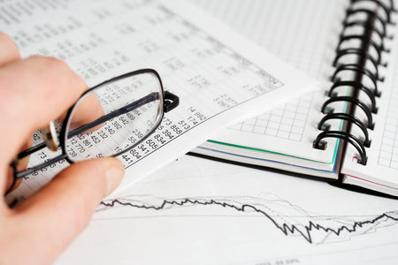 Analysis of the financial information.の写真素材