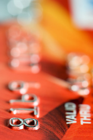 Close-up of credit card.の写真素材
