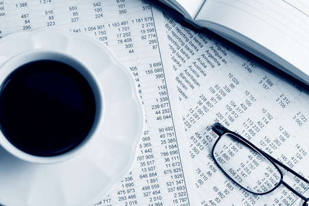 Coffee and accountingの写真素材