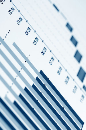 Stock market graphs and charts.