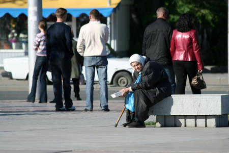 Poor old woman.の写真素材