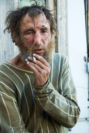 Homeless tramp.