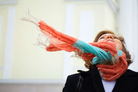 Enjoying the wild wind.の写真素材