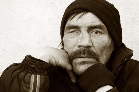 Homeless tramp.の写真素材