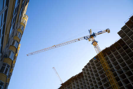 Crane on the costruction.の写真素材