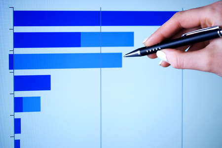Business graphs on the lcd monitor.の写真素材