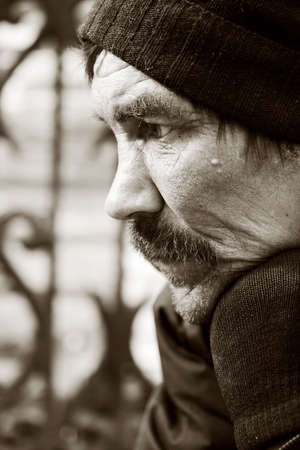 Portrait of homeless.の写真素材