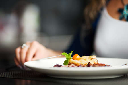 Dinner at a restaurant.の写真素材