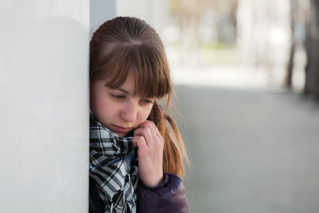 Teenage girl in depressionの写真素材