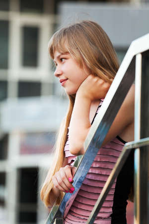 Teenage girl looking awayの写真素材