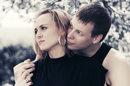 Happy young couple in love outdoor