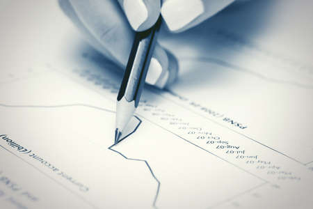 Stock market graphs analysis の写真素材