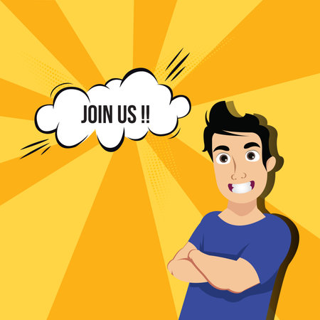 Friendly young guy in casual clothes illustration.