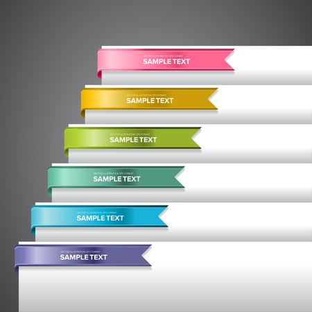 Bookmark labels, stickers or indicators on the edge of a page のイラスト素材