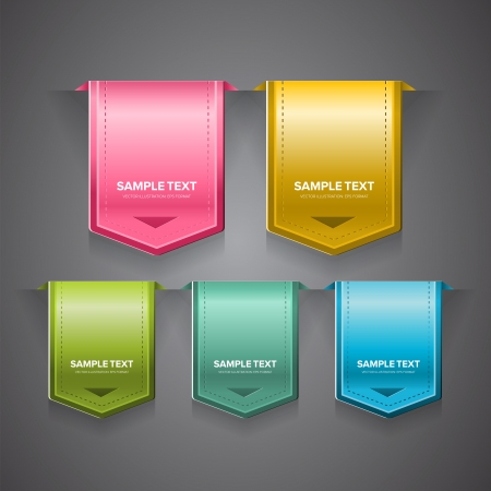 A set of colorful bookmarks, labels, stickers or indicators.のイラスト素材