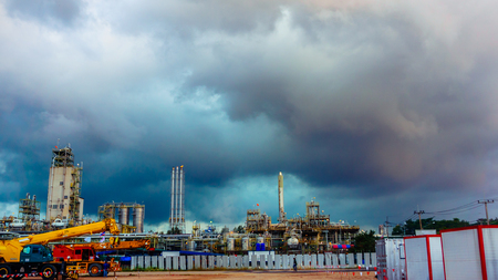 beautiful sky and cloud top of chemical plantのeditorial素材