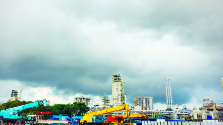 beautiful sky and cloud top of chemical plantのeditorial素材