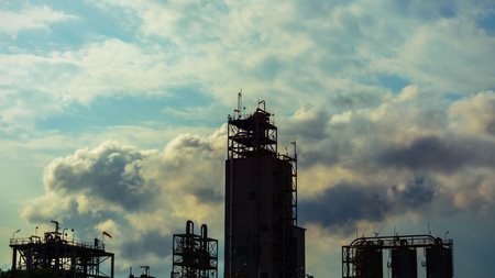 beautiful sky and cloud top of chemical plantのeditorial素材