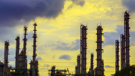 chemical plant with cloud and sky  backgroundのeditorial素材