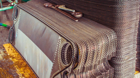 new heat transfer part equipment  in process area  of  chemical plantのeditorial素材