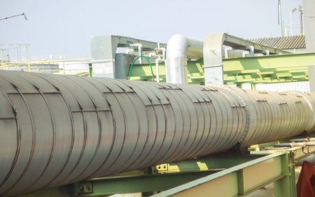equipment and pipe system in process area of chemical plant