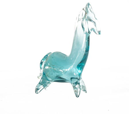 horse glass toy solated white backgroundの写真素材