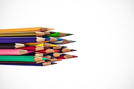 color pencils with white backgroundの写真素材