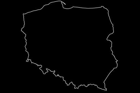 Poland, country in Europe, outline, European Union の写真素材