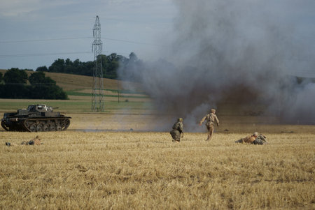 The front in Africa, the explosion on field of fight 