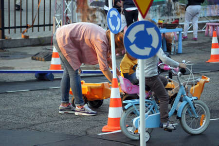 Learning rules of the road for children. Fun.の写真素材