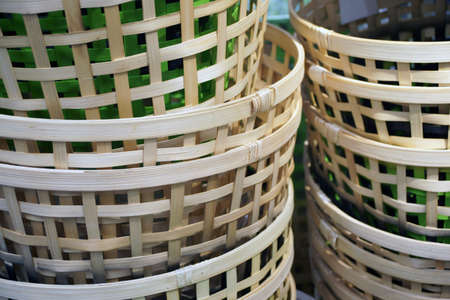 Round wicker baskets.の写真素材