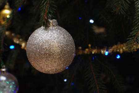 A single bauble Christmas Tree.の写真素材