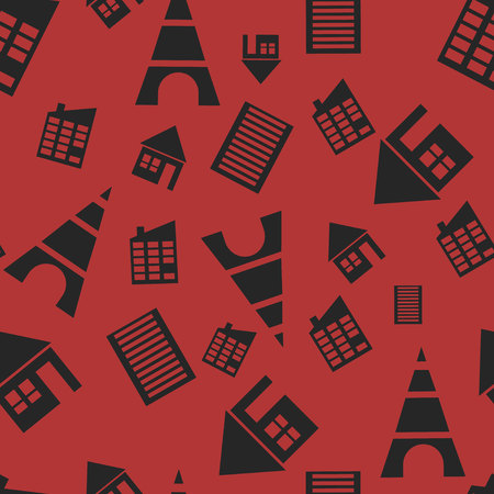 Background with houses that create the background. The contours of buildingsのイラスト素材