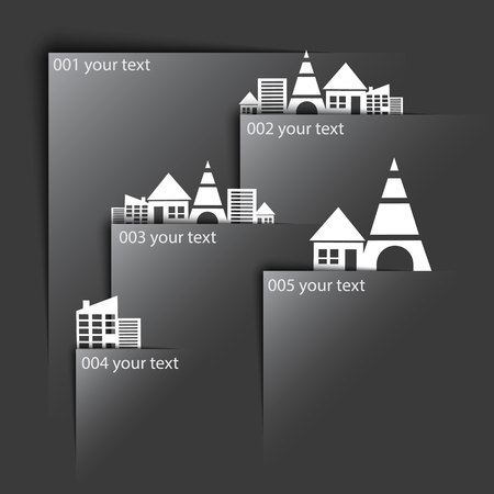 Interactive graphics in the style of the city. Houses and charts, a place in your textのイラスト素材