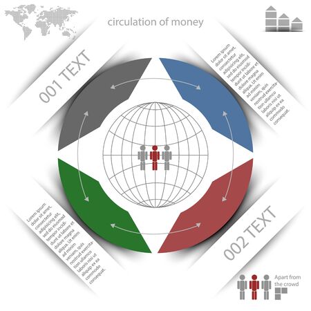 3d vector world map illustration and infographics design template.のイラスト素材