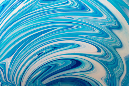 blending of blue color with white acrylic paint, abstraction