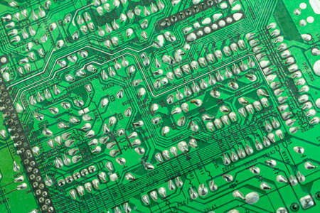 radio components on the board of the TV, close-up, the reverse sideの写真素材