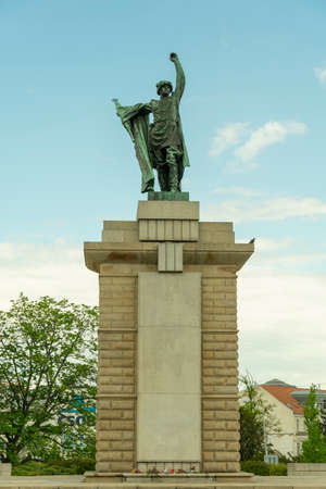 Brno, Czech Republic, may 2020 - Monument to Red Army warrior liberator.のeditorial素材