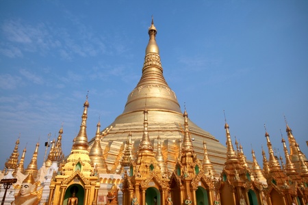 Shwedagon pagoda in Yangon, Burma (Myanmar)の写真素材