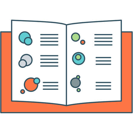 Chemistry book open icon science flat vectorのイラスト素材