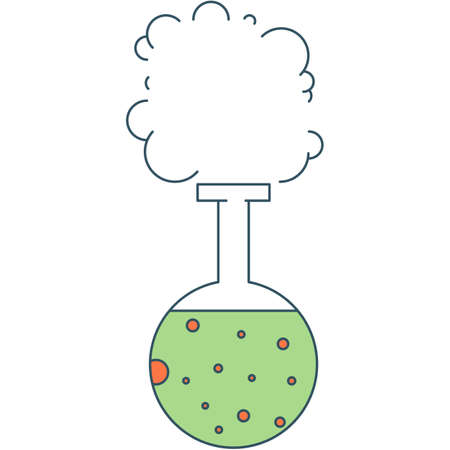 Chemical flask vector lab glass equipment iconのイラスト素材