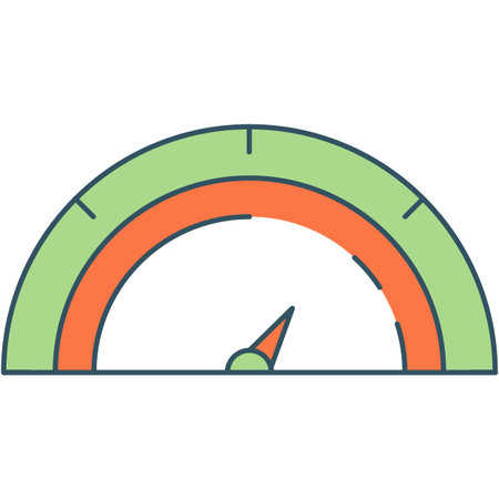 Gauge meter vector speedometer flat graphic icon