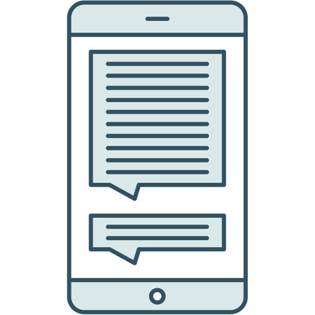 Mobile chat icon text bubble on phone vectorのイラスト素材