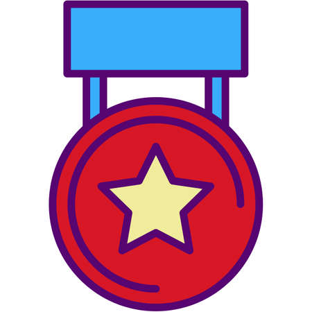 Medal icon vector award trophy honor symbolのイラスト素材