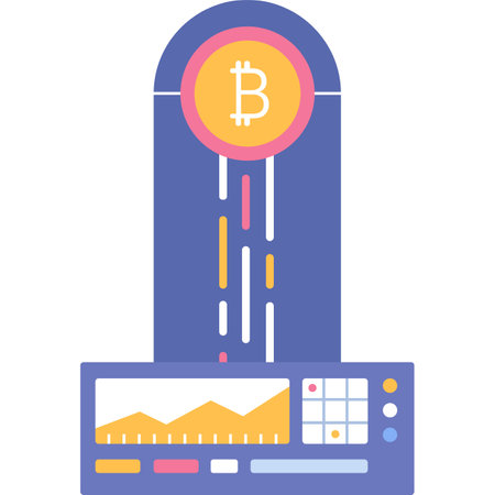 Block chain technology icon bitcoin mining vectorのイラスト素材